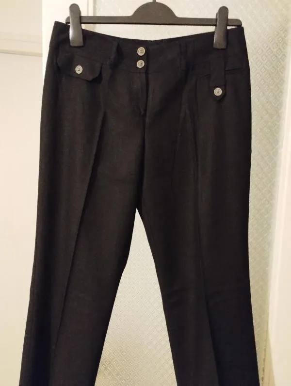 Pantaloni House of Art M | Negru, Lungi, Straight (Drepți) fit, Vâscoză - Image 9