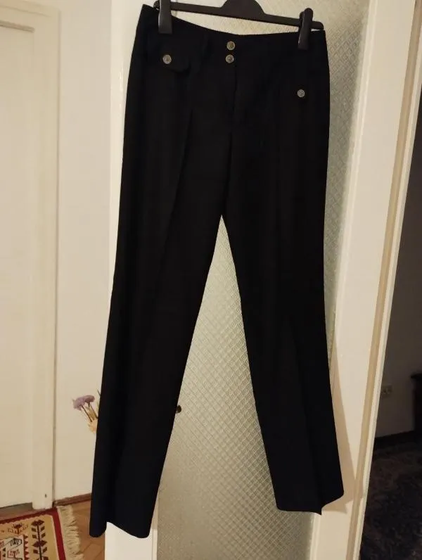 Pantaloni House of Art M | Negru, Lungi, Straight (Drepți) fit, Vâscoză - Image 10