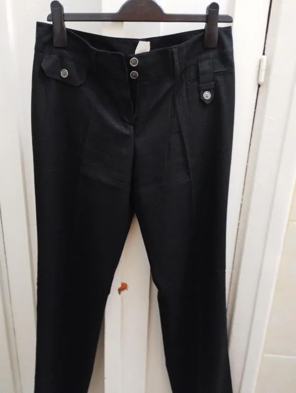 Pantaloni House of Art M | Negru, Lungi, Straight (Drepți) fit, Vâscoză - Image 6