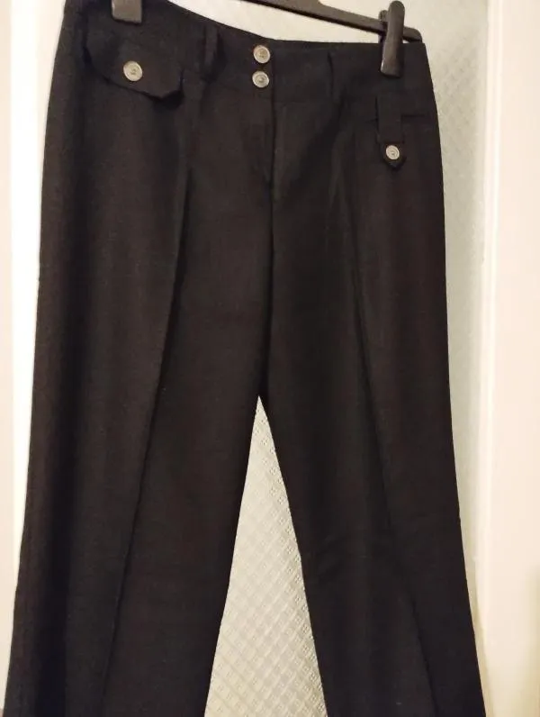 Pantaloni House of Art M | Negru, Lungi, Straight (Drepți) fit, Vâscoză - Image 7