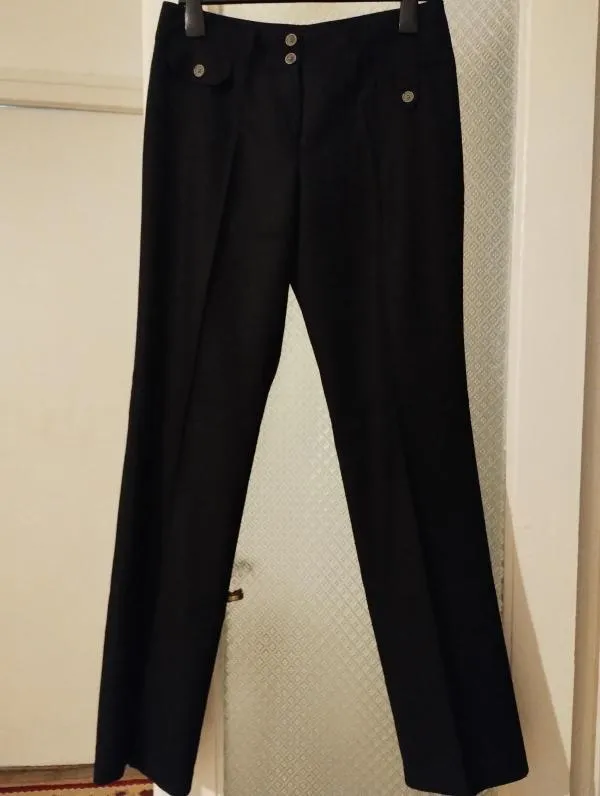 Pantaloni House of Art M | Negru, Lungi, Straight (Drepți) fit, Vâscoză - Image 8