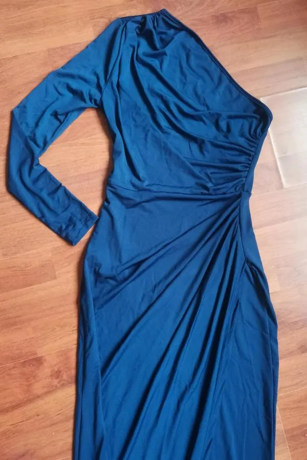 Rochie de seară Shein XS | Albastru, Maxi, Pe un umăr - Image 2