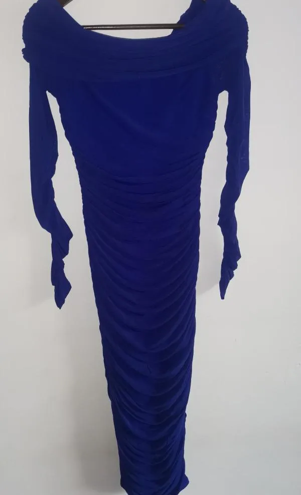 Rochie de seară Shein S | Albastru, Maxi, Cu umerii goi - Image 3