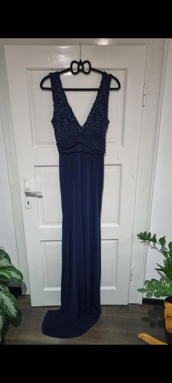 Rochie de seară TFNC London EU 36 | Bleumarin, Maxi, Fără mâneci, Paiete - Image 6