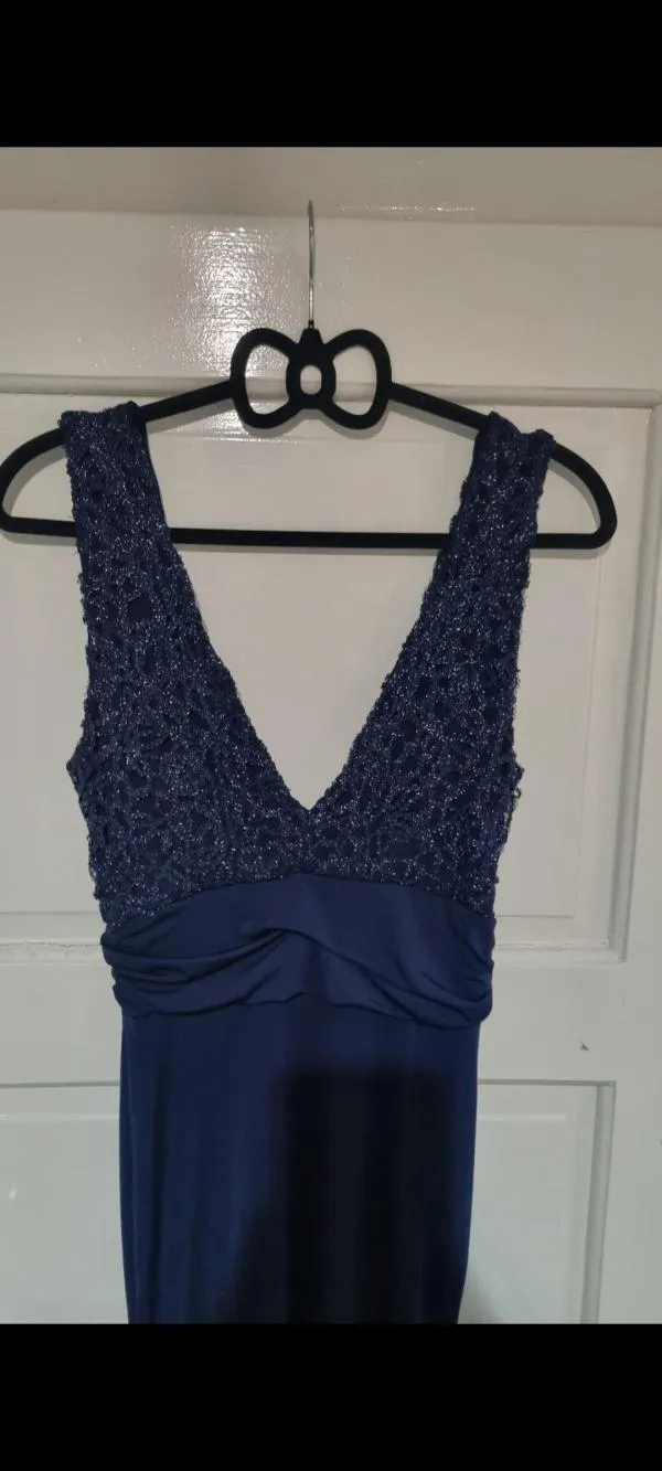 Rochie de seară TFNC London EU 36 | Bleumarin, Maxi, Fără mâneci, Paiete - Image 5