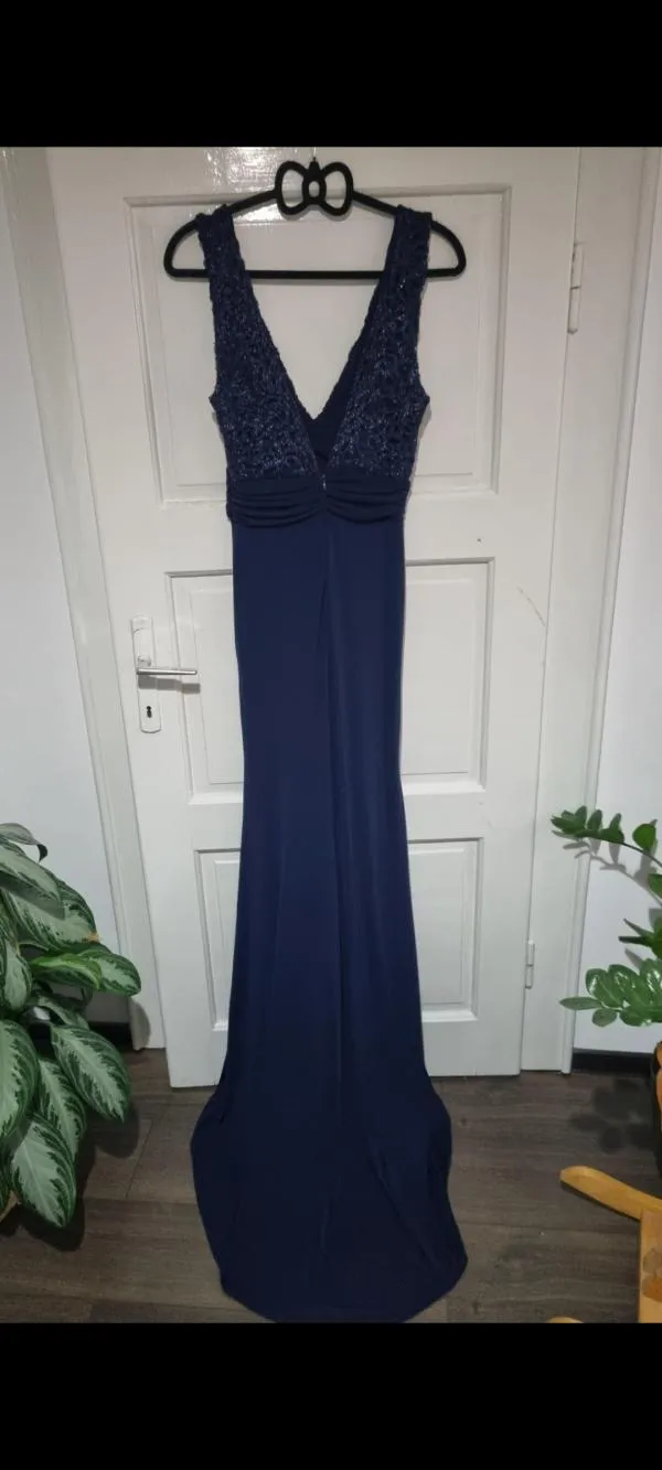 Rochie de seară TFNC London EU 36 | Bleumarin, Maxi, Fără mâneci, Paiete - Image 7