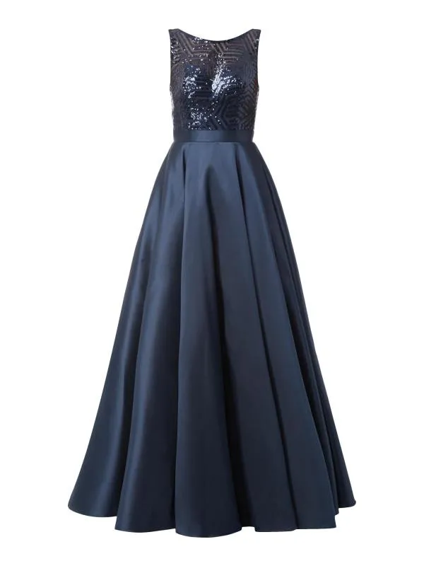 Rochie de seară Luxuar Limited EU 42 | Bleumarin, Maxi, Fără mâneci, Paiete - Image 2