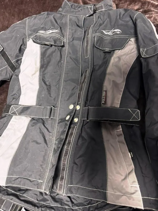 Costum moto damă POLO-TEX EU 38 | Negru, Logo, Poliamidă - Image 2