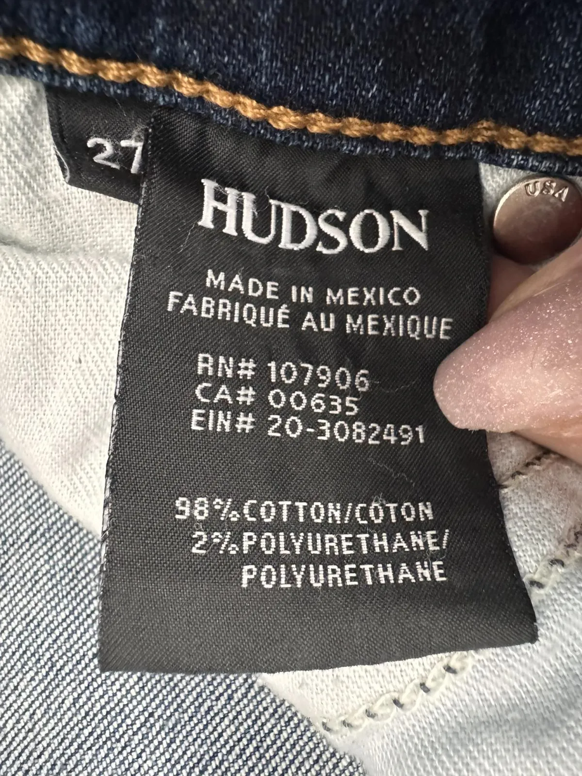 Blugi HUDSON EU 38 | Albastru, Lungi, Talie înaltă, Tapered (Conici) fit, Bumbac - Image 5