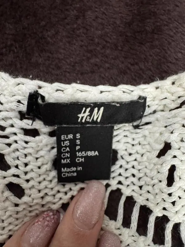 Rochie croșetată H&M EU 36 | Alb, Mini, Mânecă lungă, Acrilic - Image 4