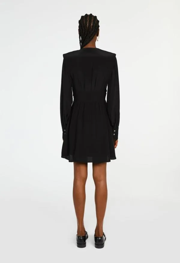 Rochie de seară CLAUDIE PIERLOT EU 38 | Negru, Mini, Mânecă lungă, Vâscoză - Image 3