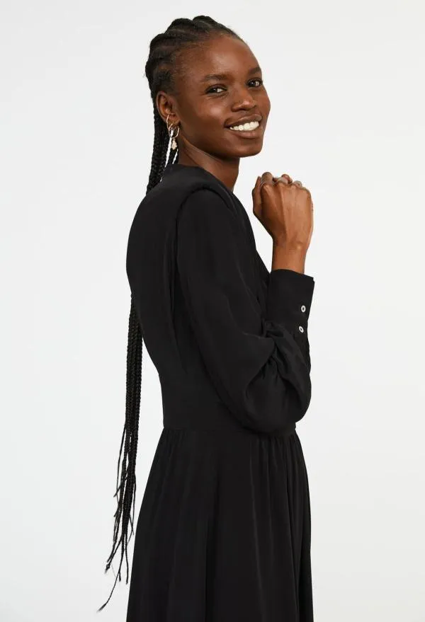 Rochie de seară CLAUDIE PIERLOT EU 38 | Negru, Mini, Mânecă lungă, Vâscoză - Image 4