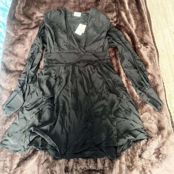 Rochie de seară CLAUDIE PIERLOT EU 38 | Negru, Mini, Mânecă lungă, Vâscoză - Image 5