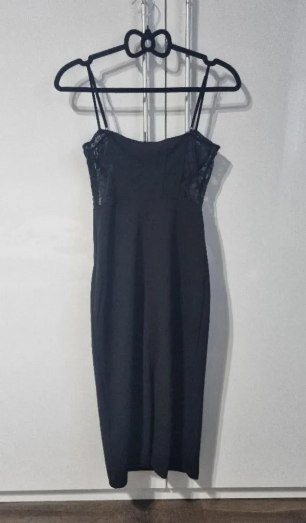 Rochie de seară Zara EU 38 | Negru, Midi, Bretele subțiri, Dantelă - Image 10
