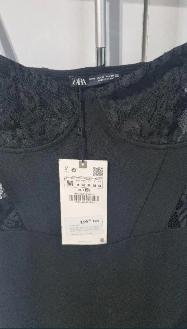 Rochie de seară Zara EU 38 | Negru, Midi, Bretele subțiri, Dantelă - Image 8