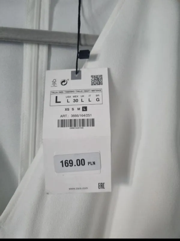Salopetă Zara EU 40 | Alb, Scurtă, Mânecă trei sferturi - Image 8