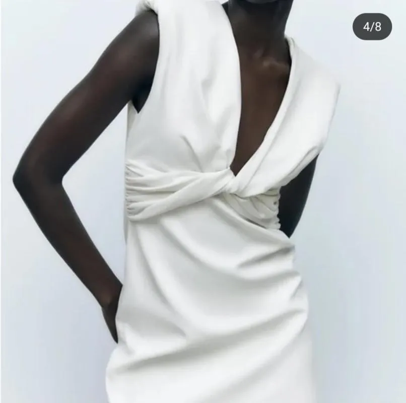 Rochie casual Zara EU 40 | Alb, Mini, Fără mâneci - Image 3