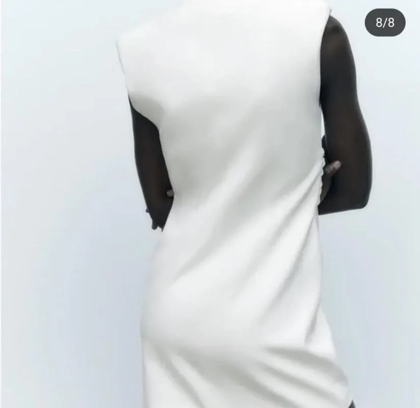 Rochie casual Zara EU 40 | Alb, Mini, Fără mâneci - Image 4