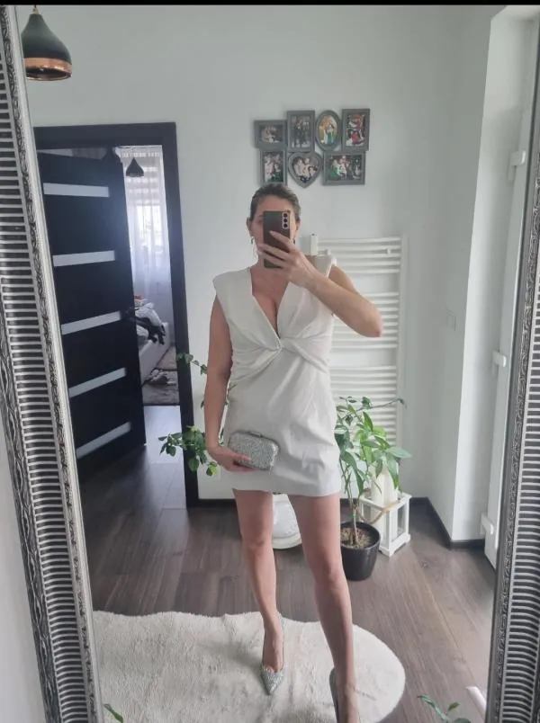 Rochie casual Zara EU 40 | Alb, Mini, Fără mâneci - Image 7