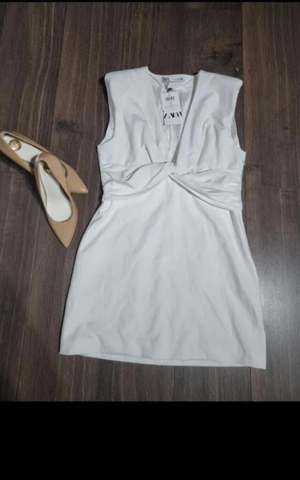 Rochie casual Zara EU 40 | Alb, Mini, Fără mâneci - Image 5