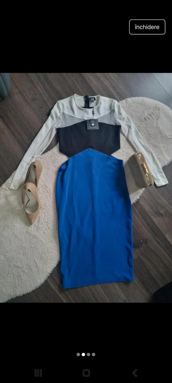 Rochie de seară Missguided EU 44 | Multicolor, Midi, Cu decupaje - Image 4