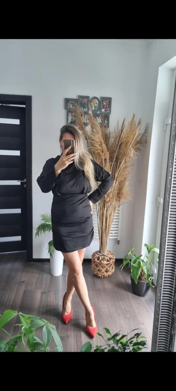 Rochie de seară Femme Luxe EU 38 | Negru, Mini, Mânecă lungă - Image 2