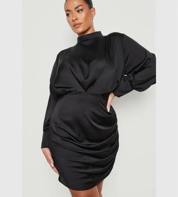 Rochie de seară Femme Luxe EU 38 | Negru, Mini, Mânecă lungă