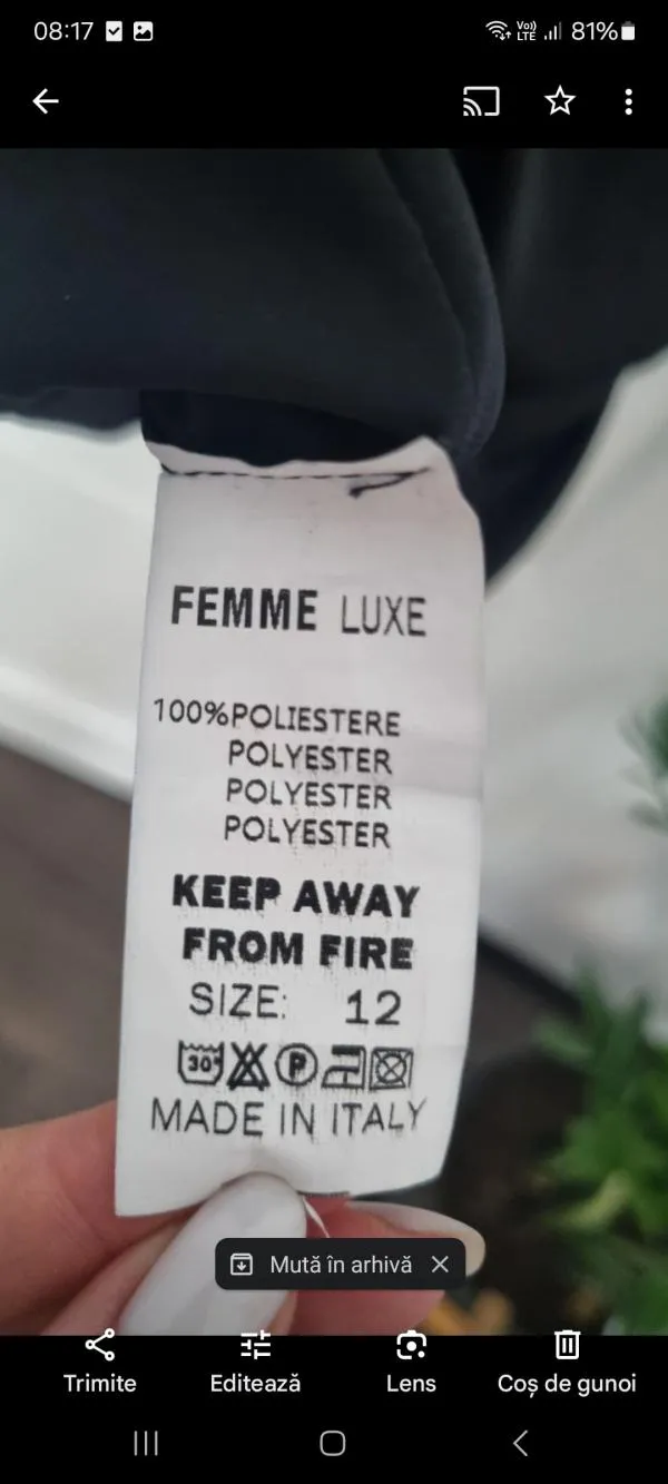 Rochie de seară Femme Luxe EU 38 | Negru, Mini, Mânecă lungă - Image 5