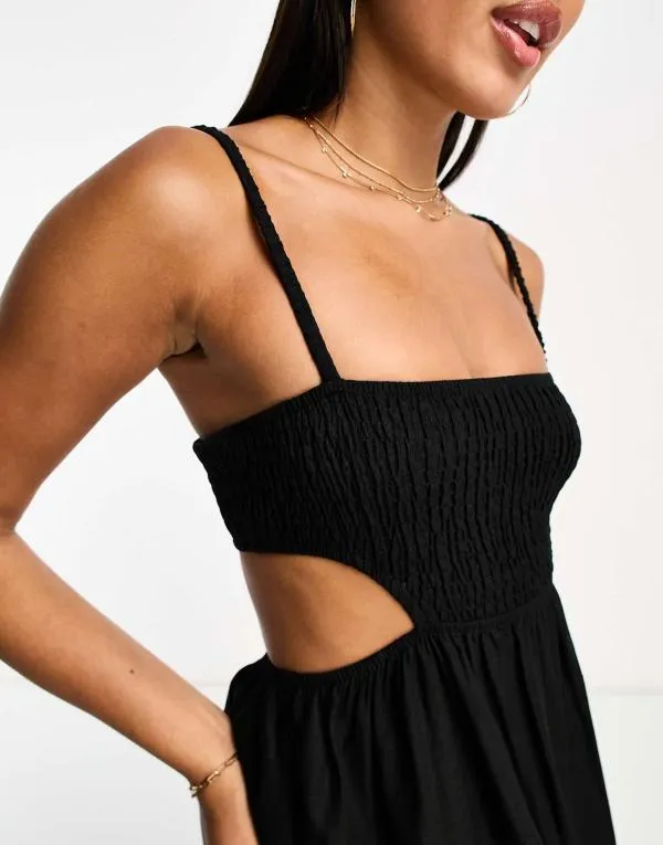 Rochie de plajă ASOS EU 42 | Negru, Maxi, Bretele subțiri - Image 3