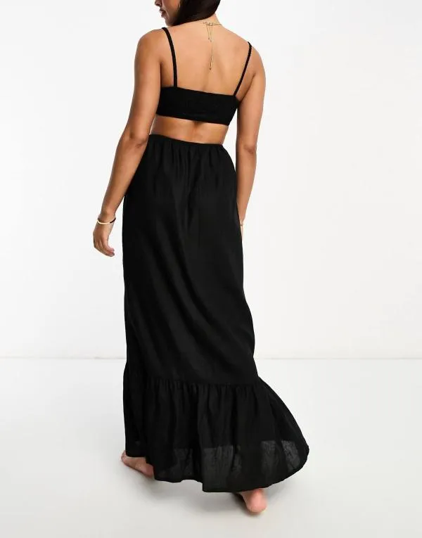 Rochie de plajă ASOS EU 42 | Negru, Maxi, Bretele subțiri - Image 2