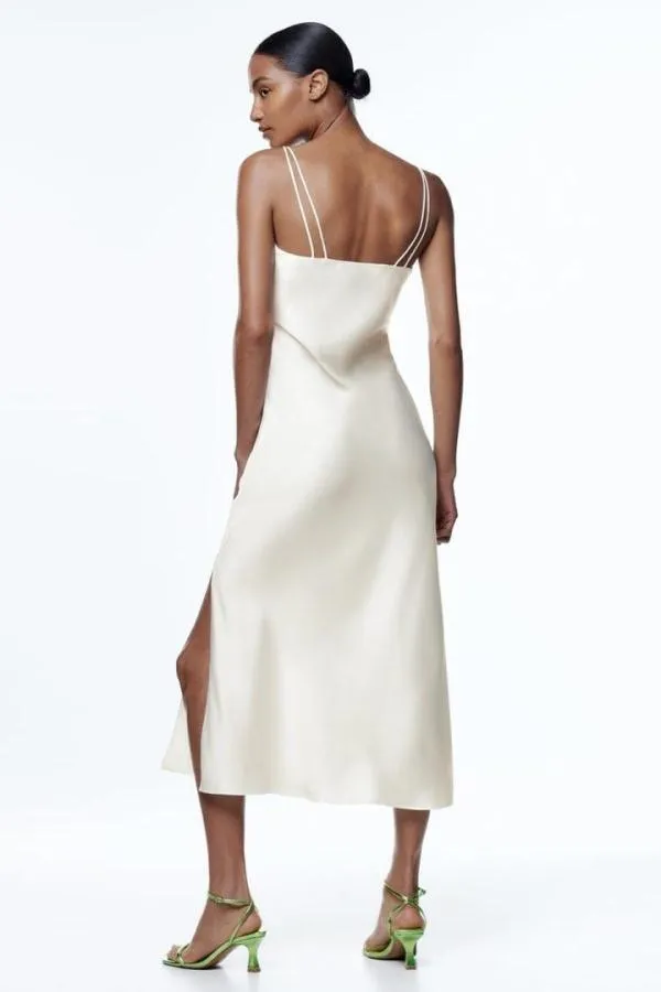 Rochie de vară Zara EU 38 | Alb, Midi, Bretele subțiri - Image 4