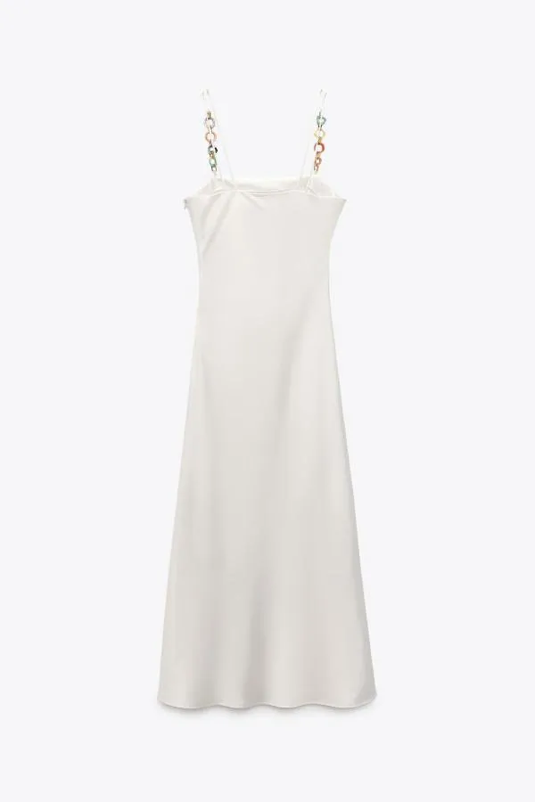 Rochie de vară Zara EU 38 | Alb, Midi, Bretele subțiri - Image 6