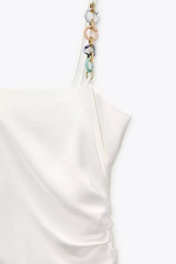Rochie de vară Zara EU 38 | Alb, Midi, Bretele subțiri - Image 7