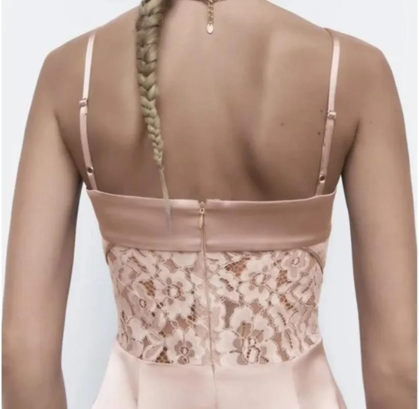 Rochie de seară Zara EU 38 | Mov, Midi, Bretele subțiri, Satinat - Image 4