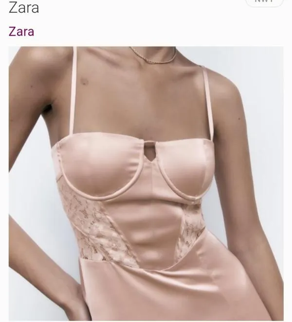 Rochie de seară Zara EU 38 | Mov, Midi, Bretele subțiri, Satinat - Image 6