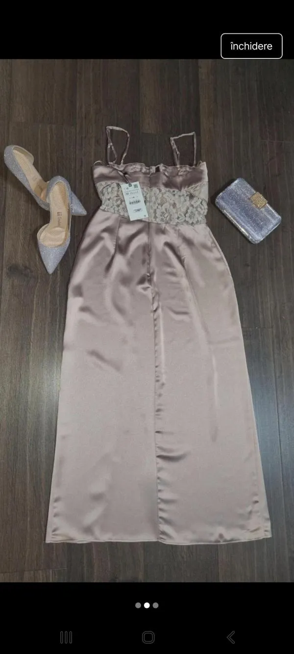 Rochie de seară Zara EU 38 | Mov, Midi, Bretele subțiri, Satinat - Image 9
