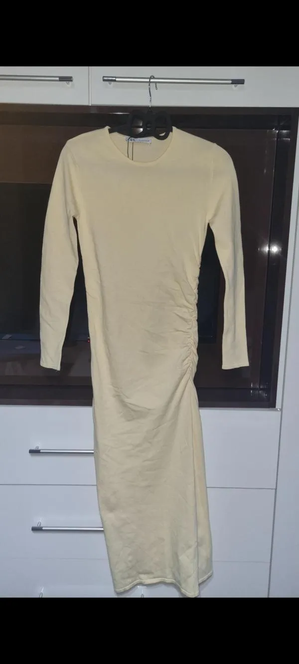 Rochie mulată Zara EU 36 | Galben, Maxi, Mânecă lungă - Image 6