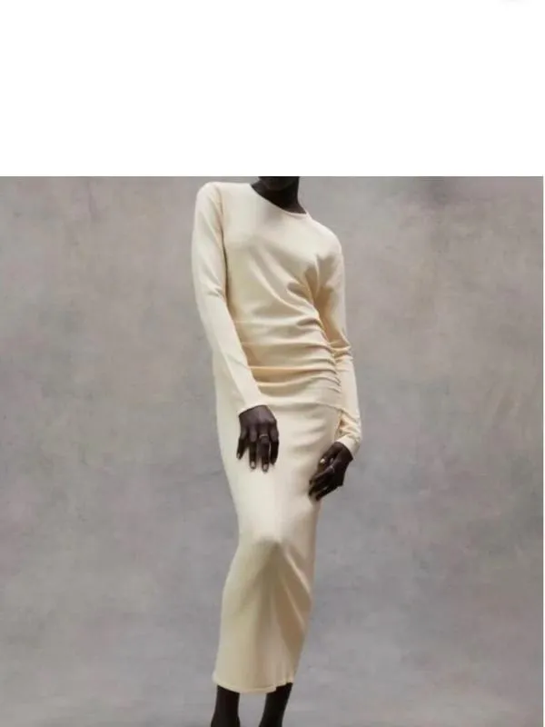 Rochie mulată Zara EU 36 | Galben, Maxi, Mânecă lungă - Image 2