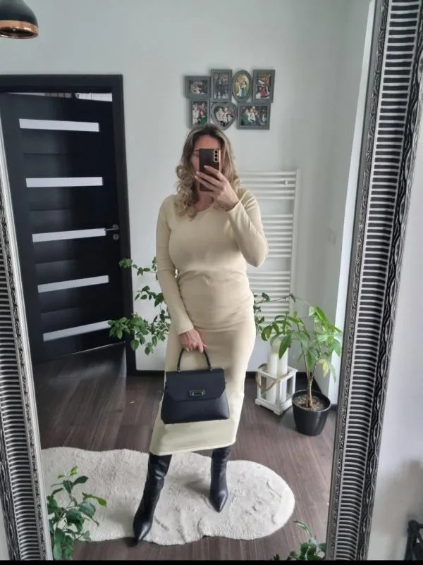 Rochie mulată Zara EU 36 | Galben, Maxi, Mânecă lungă - Image 4