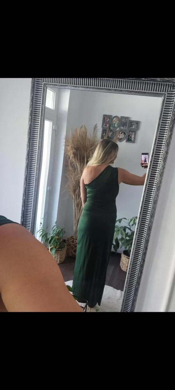 Rochie de seară Shein EU 40 | Verde, Midi, Pe un umăr - Image 3