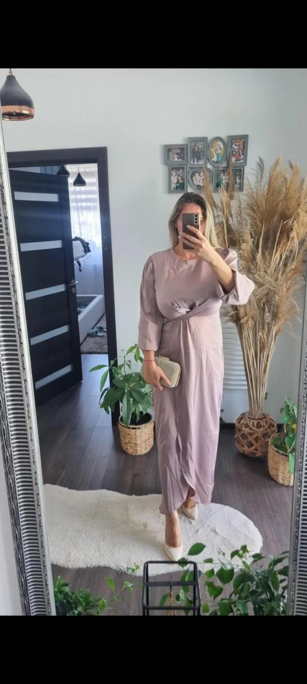 Rochie de seară ASOS EU 42 | Mov, Midi, Mânecă lungă - Image 5