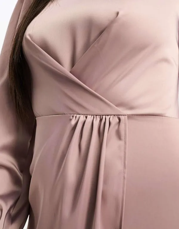 Rochie de seară ASOS EU 42 | Mov, Midi, Mânecă lungă - Image 3
