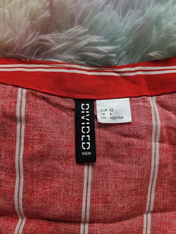 Cămașă H&M EU 34 | Roșu, Normal, Mânecă lungă, Dungi, Vâscoză - Image 4