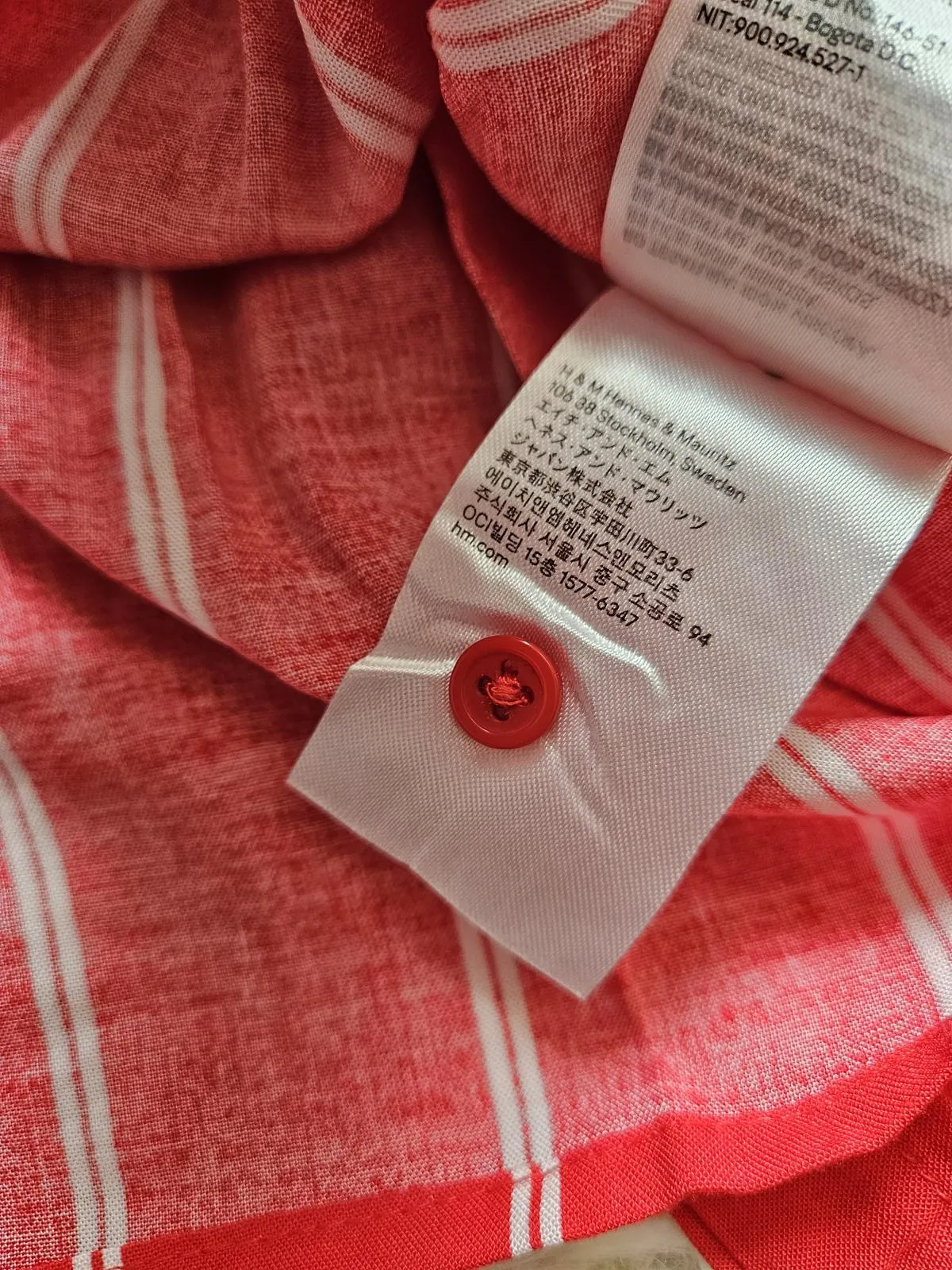 Cămașă H&M EU 34 | Roșu, Normal, Mânecă lungă, Dungi, Vâscoză - Image 5