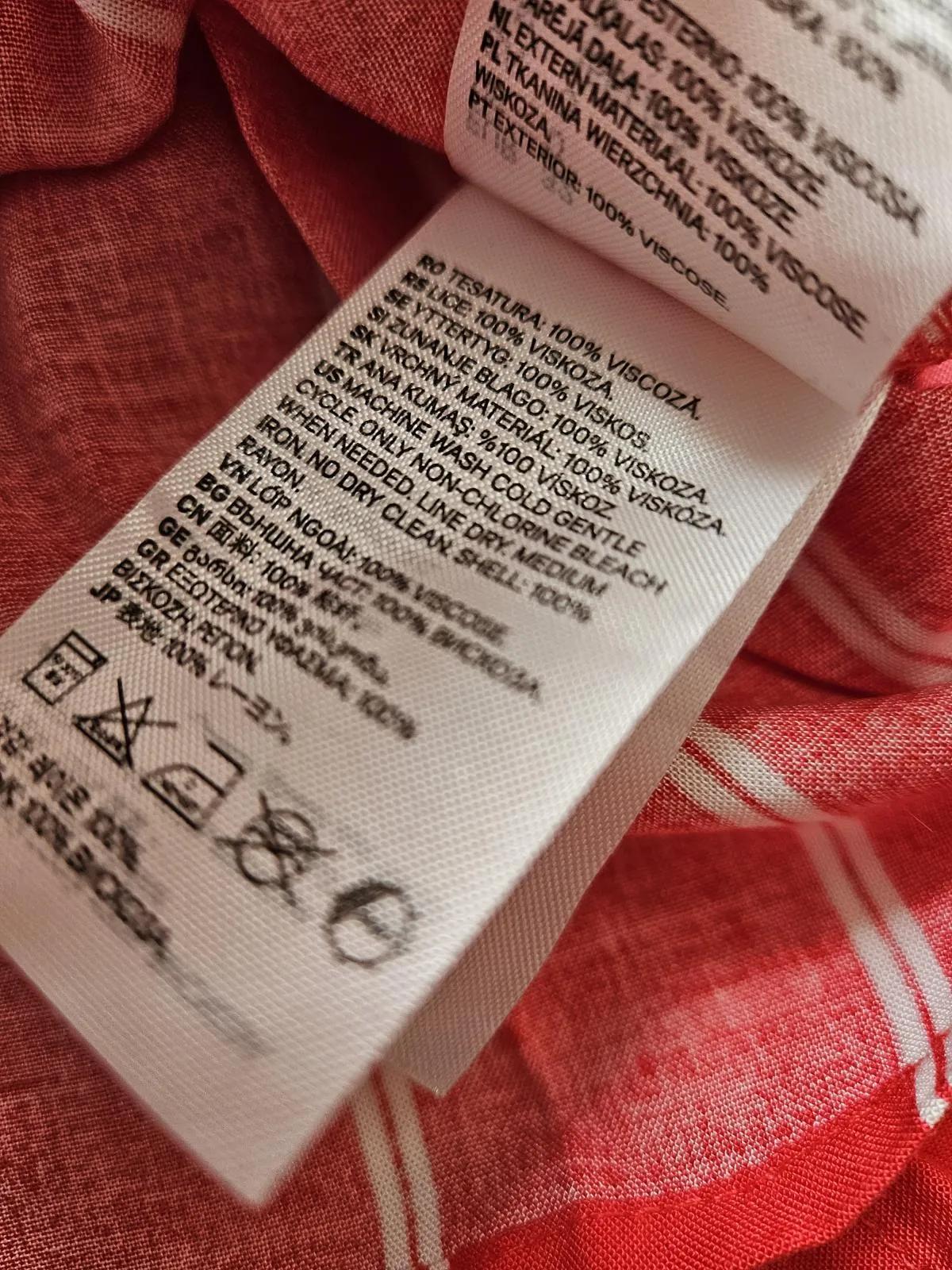 Cămașă H&M EU 34 | Roșu, Normal, Mânecă lungă, Dungi, Vâscoză - Image 6