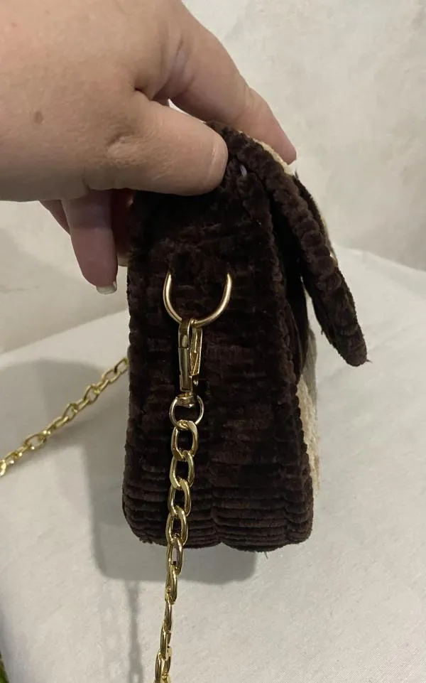 Geantă de umăr Hand made | Maro, Dungi - Image 6