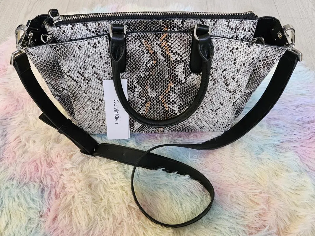 Geantă de umăr Calvin Klein | Bej, Animal print