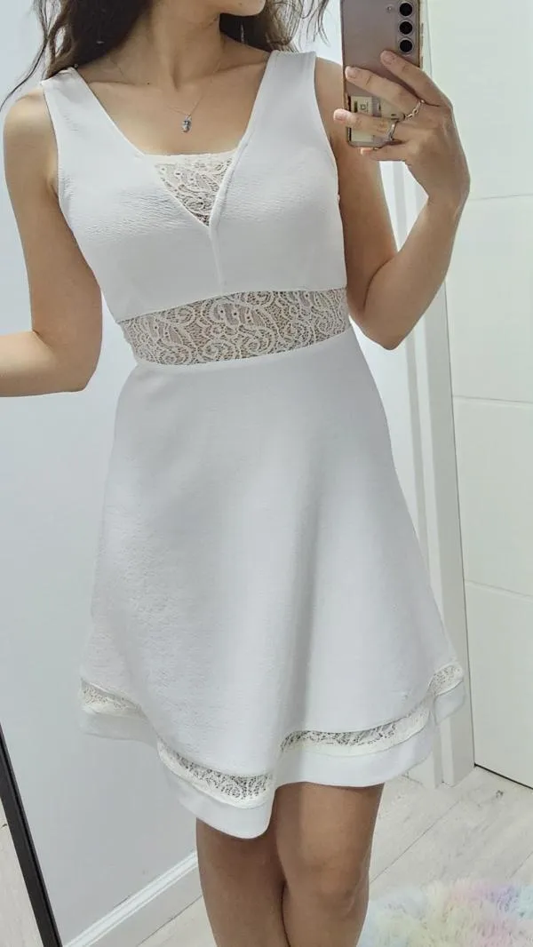Rochie de vară Jennyfer EU 34 | Alb, Midi, Fără mâneci, Dantelă - Image 6