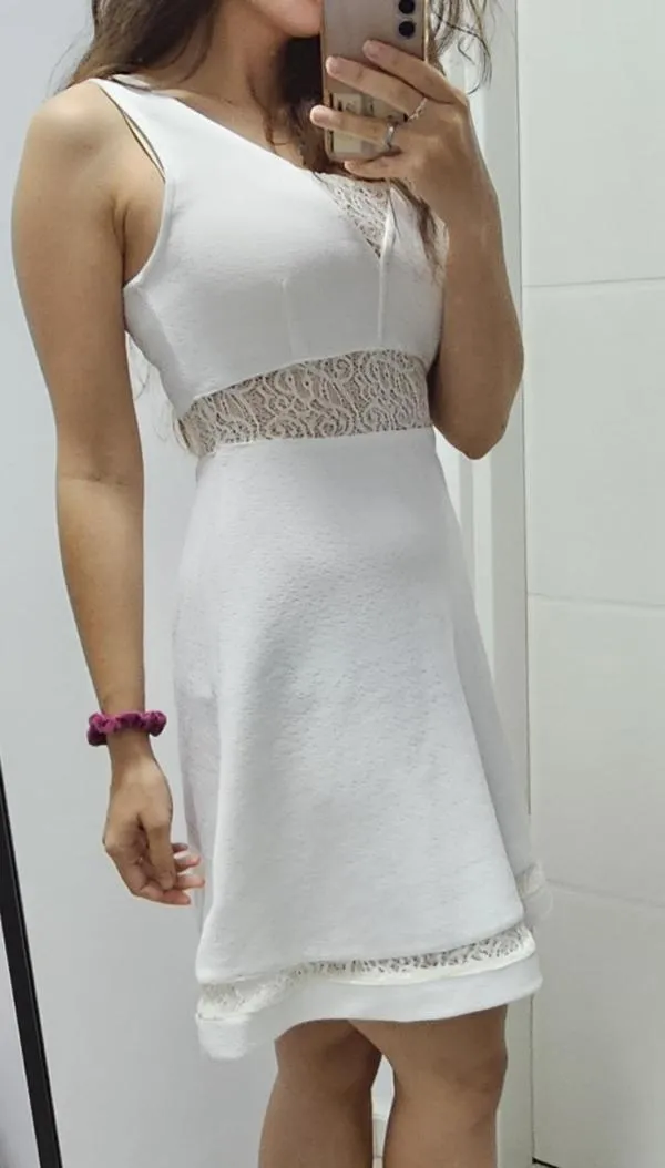 Rochie de vară Jennyfer EU 34 | Alb, Midi, Fără mâneci, Dantelă - Image 7