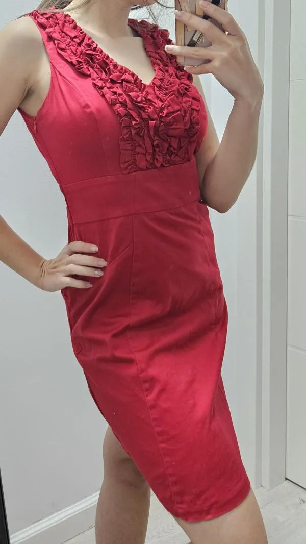 Rochie casual Blanco EU 34 | Roșu, Midi, Fără mâneci - Image 5